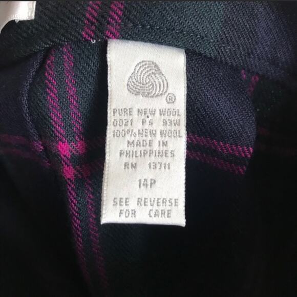 Lord & Taylor Vintage Tartan Plaid Wool Holiday Skirt Size 14P - Picture 9 of 9